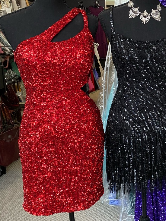 Amarra Dresses & Skirts - Amarra 87517 Sequin One-Shoulder Red Homecoming size 6